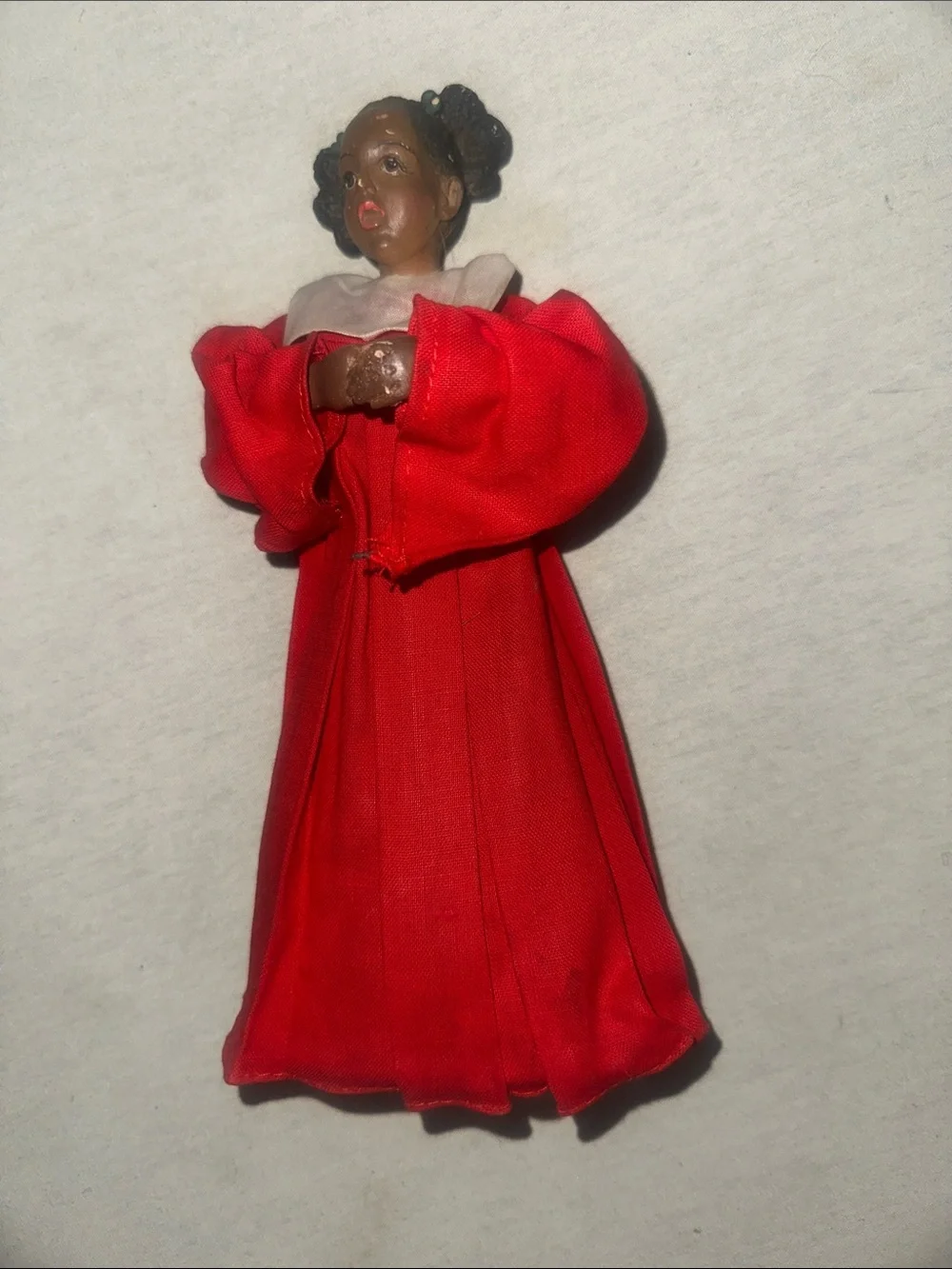Vintage Collectible Red Doll Figurine with Dress - Kids Toys